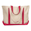 UltraClub Natural/Red Carmel Canvas Tote