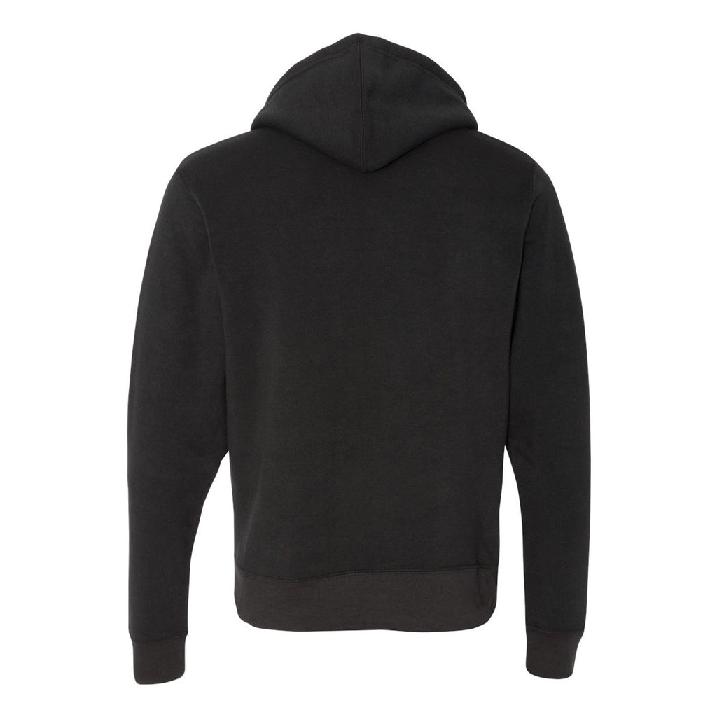 J. America Men's Solid Black Triblend Triblend Hooded Full-Zip Sweatshirt