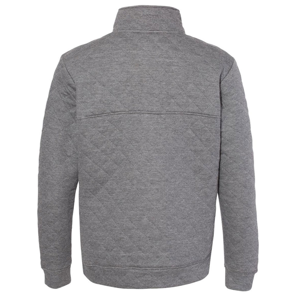J. America Men's Charcoal Heather Quilted Snap Pullover
