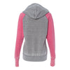 J. America Women's Cement/Wildberry Zen Fleece Raglan Hooded Sweatshirt