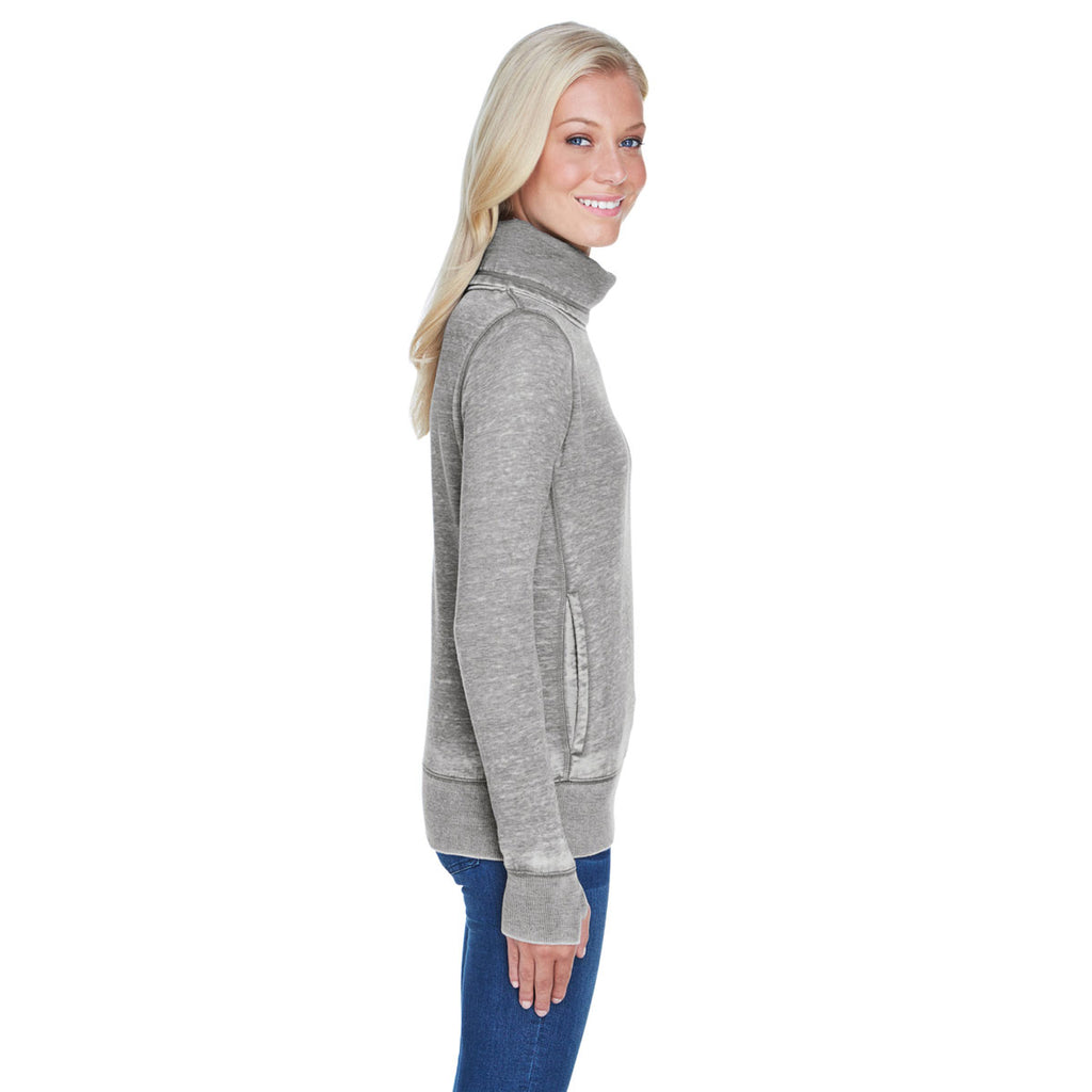 J. America Women's Cement Vintage Zen Fleece Cowl Neck Sweatshirt