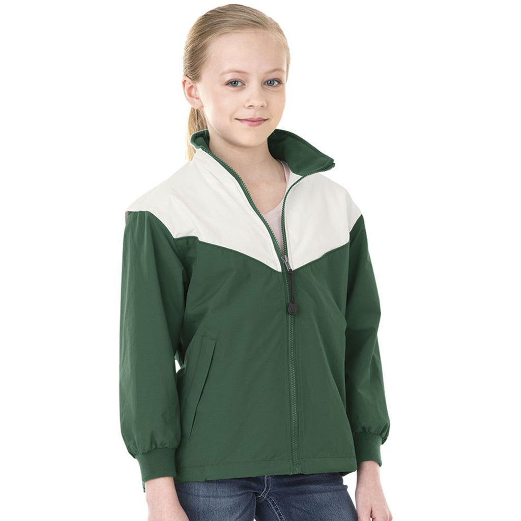 Charles River Youth Forest/White Championship Jacket