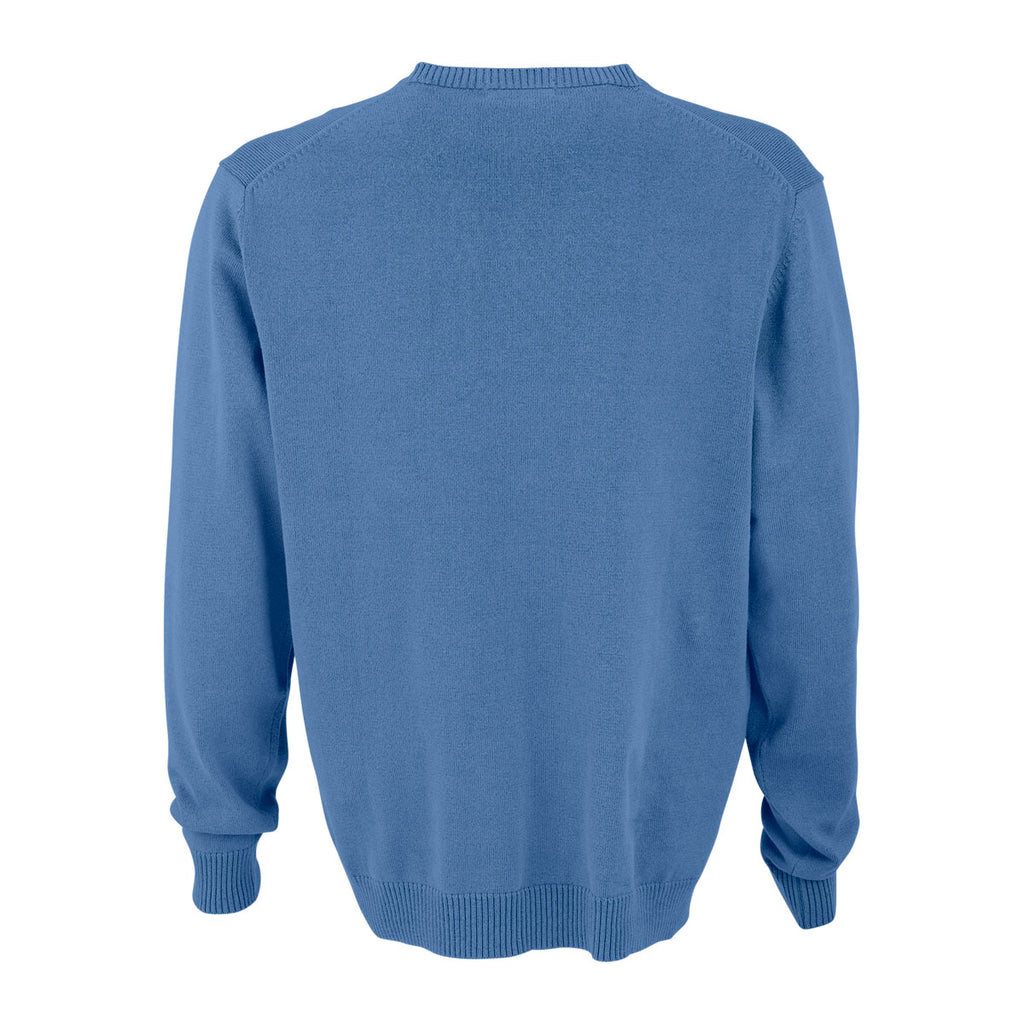 Vantage Men's Bay Blue Clubhouse V-Neck Sweater