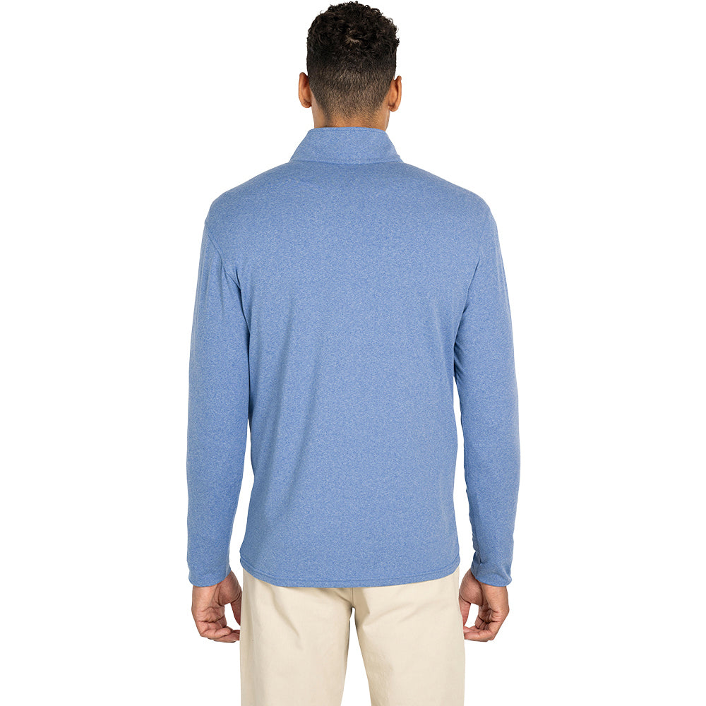 Charles River Men's Royal Blue Heathered Eco-Logic Stretch Quarter Zip