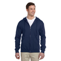 Jerzees Men's J Navy 8 Oz. Nublend Fleece Full-Zip Hood