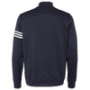 adidas Golf Men's Navy/White Climalite 3-Stripes French Terry Quarter-Zip Pullover