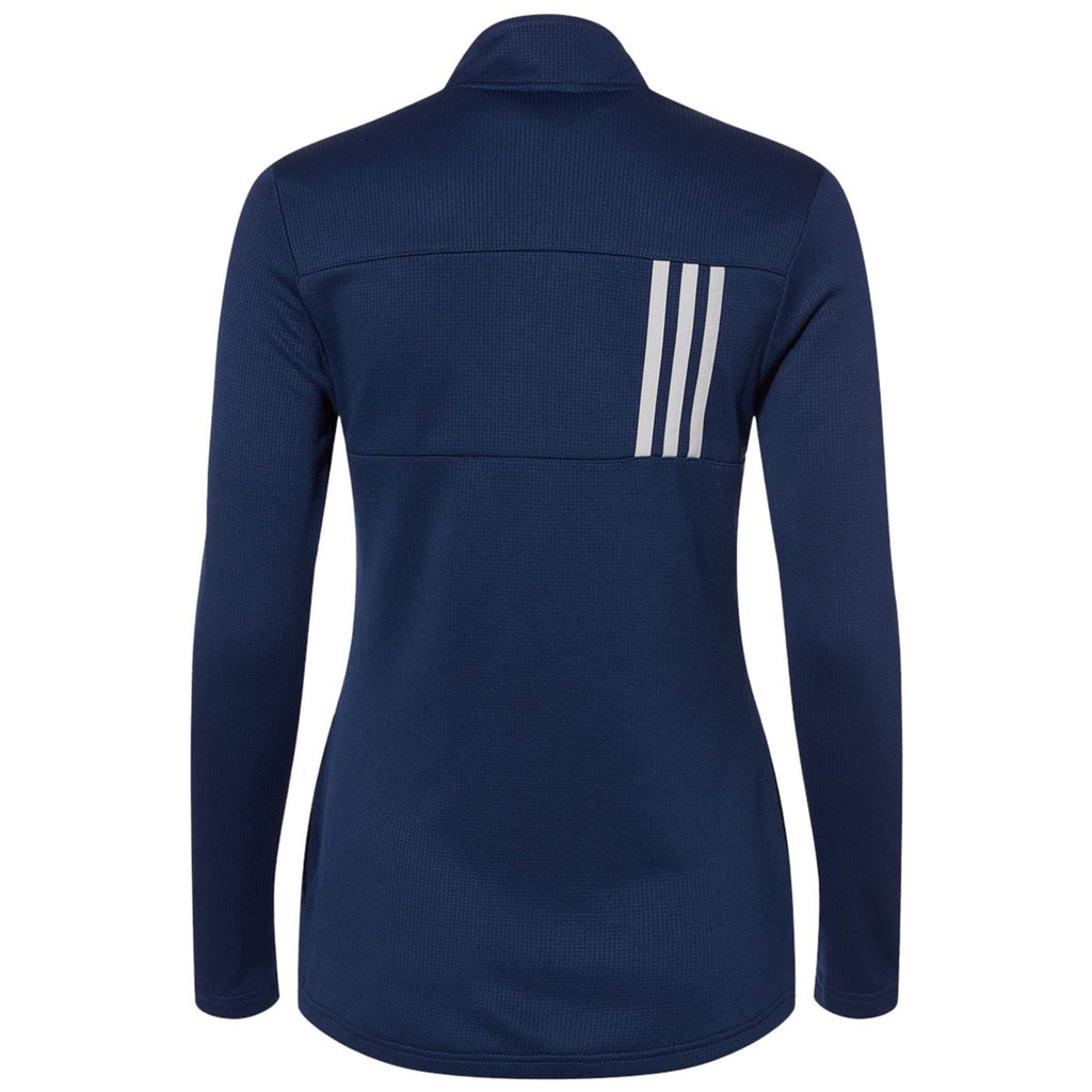 adidas Women's Team Navy Blue/Grey Two 3-Stripes Double Knit Full-Zip