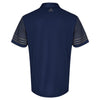 adidas Men's Team Navy Blue/Grey Five Striped Sleeve Sport Shirt