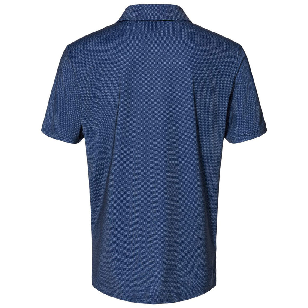 adidas Men's Navy Blue/White/Grey Three Diamond Dot Print Sport Shirt