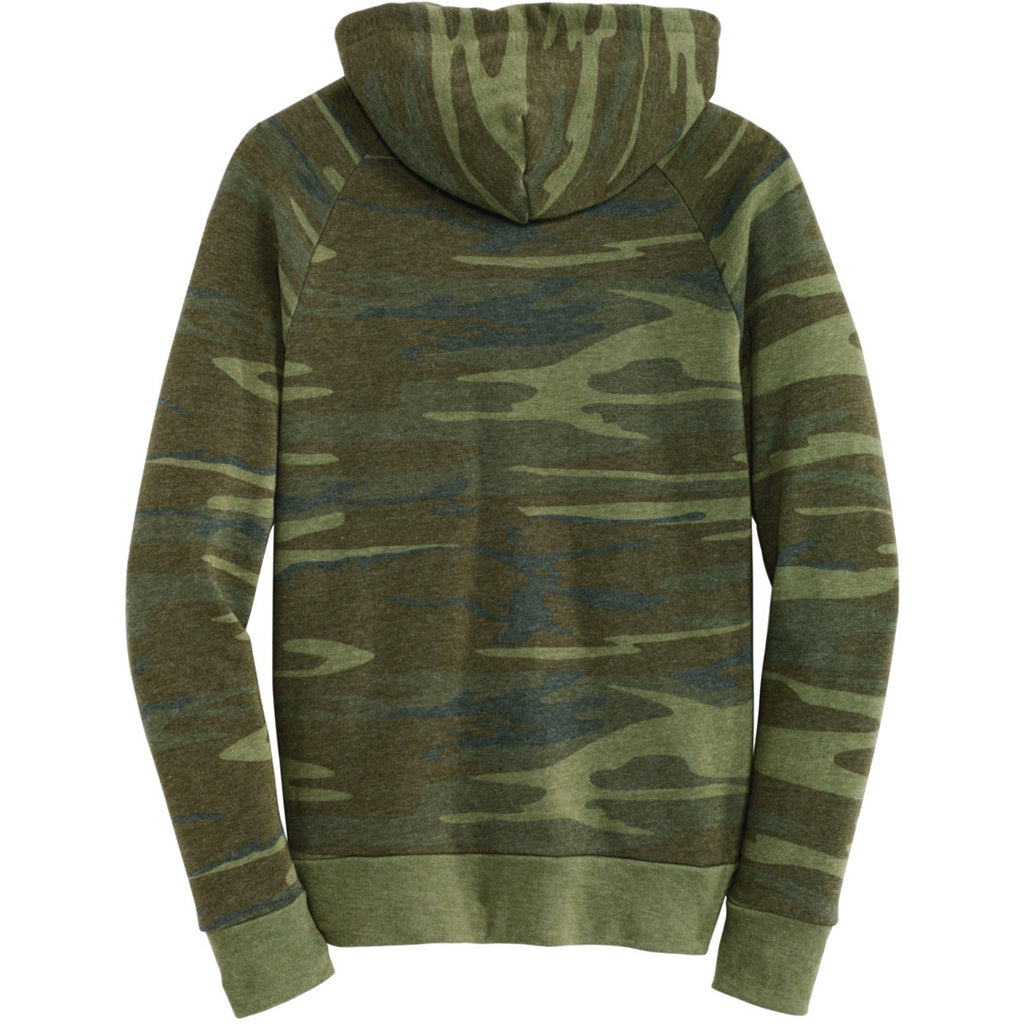 Alternative Apparel Women's Camo Adrian Eco-Fleece Full Zip Hoodie