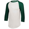 Augusta Sportswear Men's White/Dark Green 3/4-Sleeve Baseball Jersey