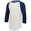 Augusta Sportswear Men's White/Navy 3/4-Sleeve Baseball Jersey
