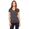 Bella + Canvas Women's Dark Grey Heather Jersey Short-Sleeve V-Neck T-Shirt