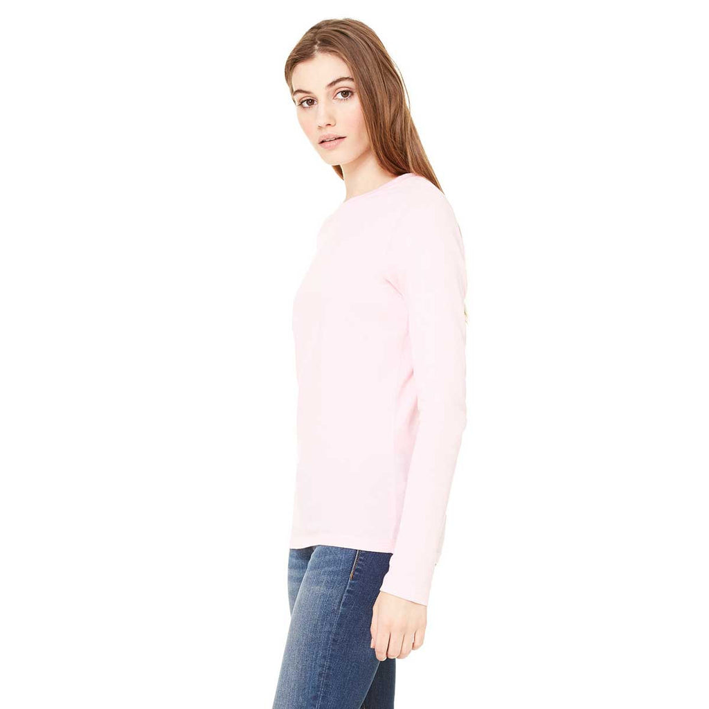 Bella + Canvas Women's Pink Jersey Long-Sleeve T-Shirt