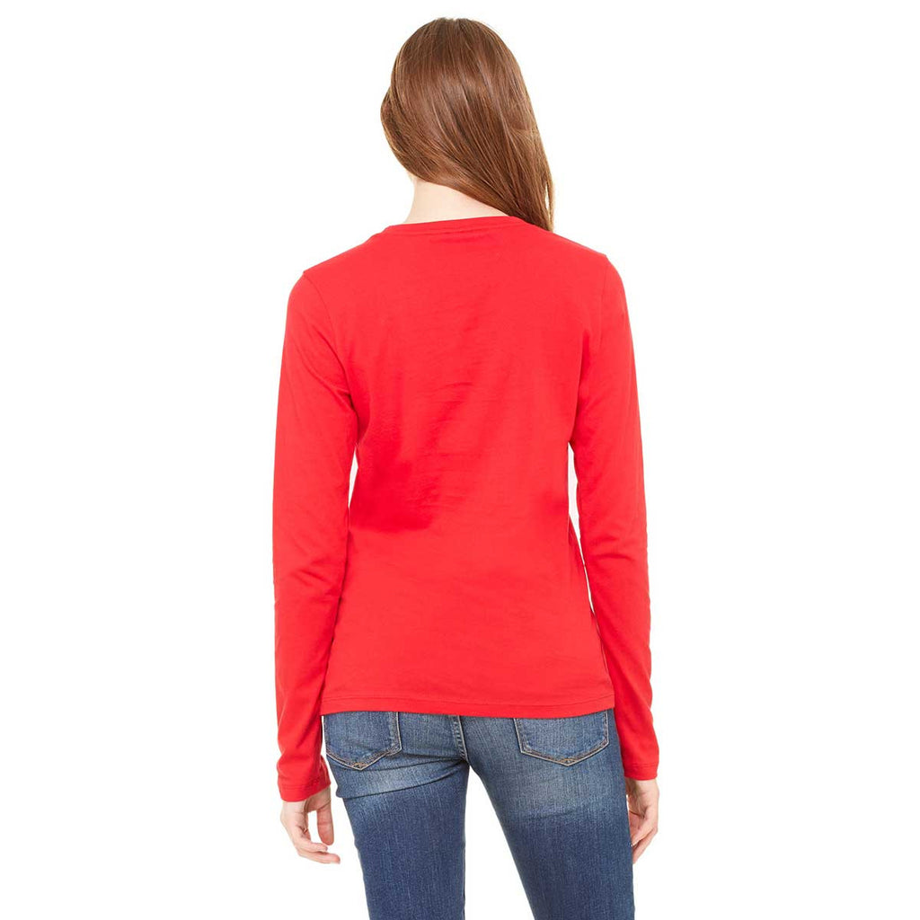 Bella + Canvas Women's Red Jersey Long-Sleeve T-Shirt