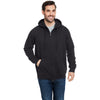 Burnside Men's Solid Black French Terry Full-Zip Hooded Sweatshirt