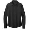 Brooks Brothers Women's Deep Black Full-Button Satin Blouse