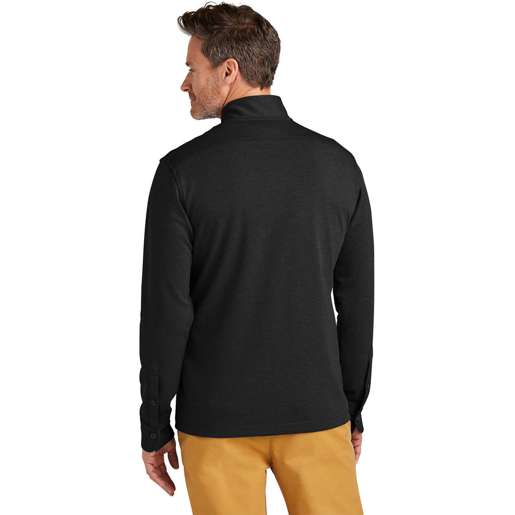 Brooks Brothers Men's Black Heather Mid-Layer Stretch Half Zip