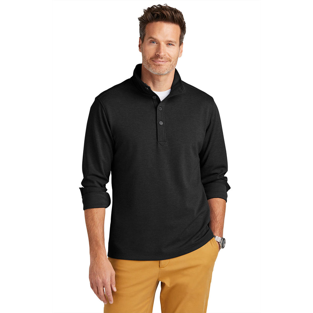 Brooks Brothers Men's Black Heather Mid-Layer Stretch Half Zip