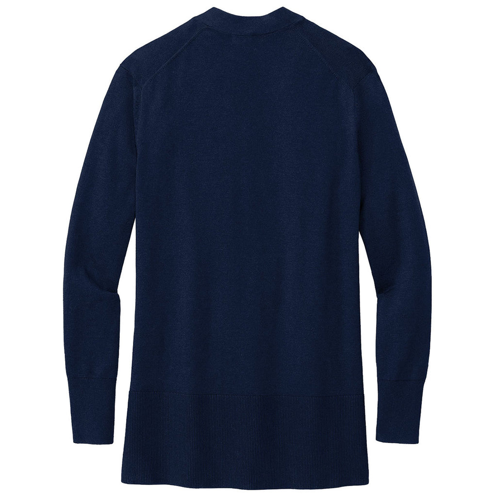 Brooks Brothers Women's Navy Blazer Cotton Stretch Long Cardigan Sweater