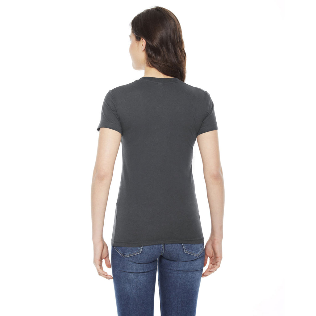 American Apparel Women's Asphalt Poly-Cotton Short Sleeve Crewneck T-Shirt