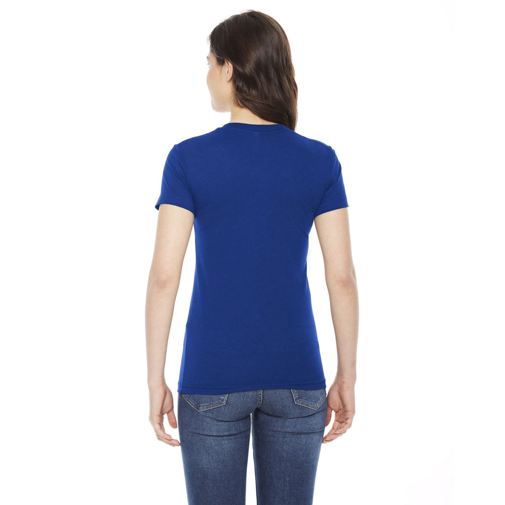 American Apparel Women's Lapis Poly-Cotton Short Sleeve Crewneck T-Shirt