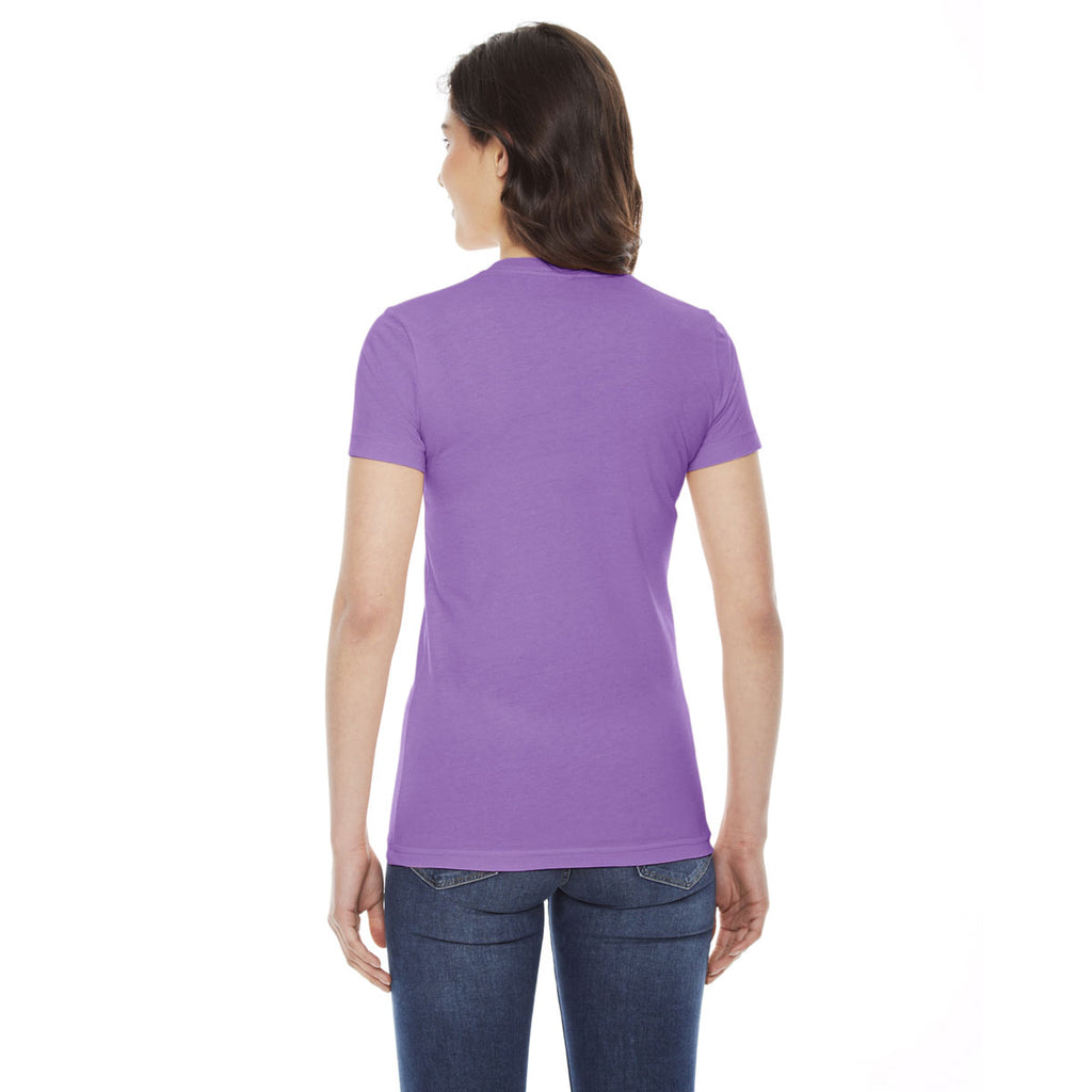 American Apparel Women's Orchid Poly-Cotton Short Sleeve Crewneck T-Shirt