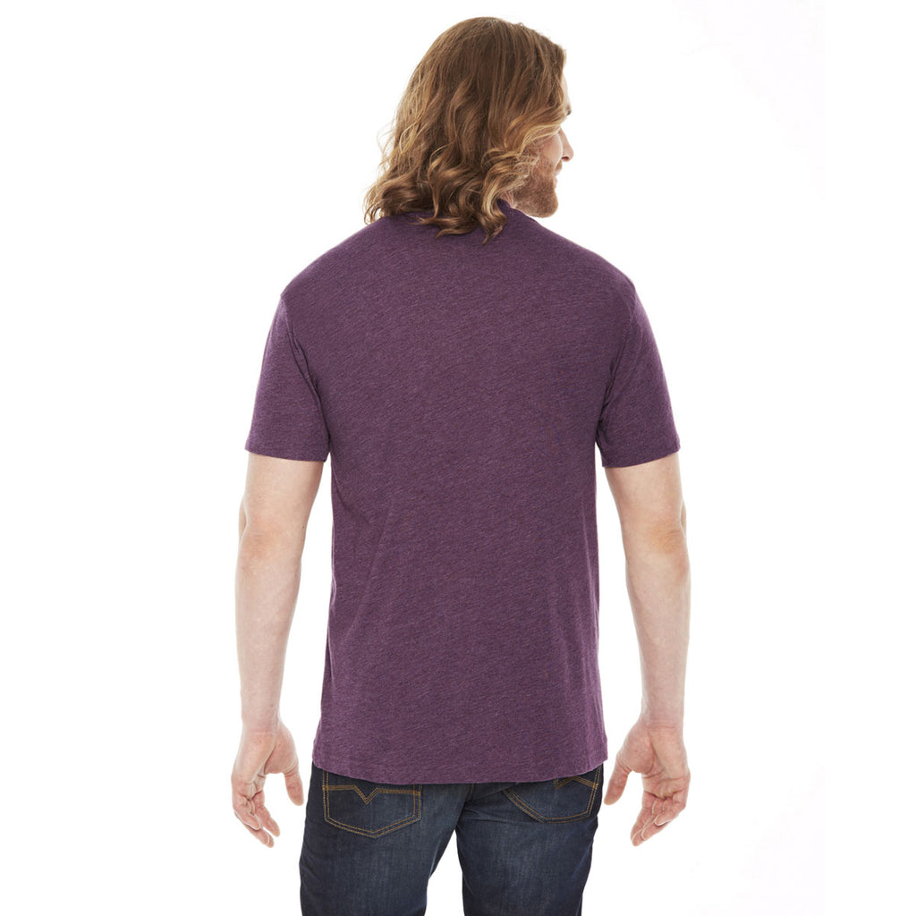 American Apparel Unisex Heather Plum Poly-Cotton Short Sleeve Crewneck T-Shirt