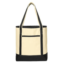 Port Authority Natural/Black Large Cotton Canvas Tote