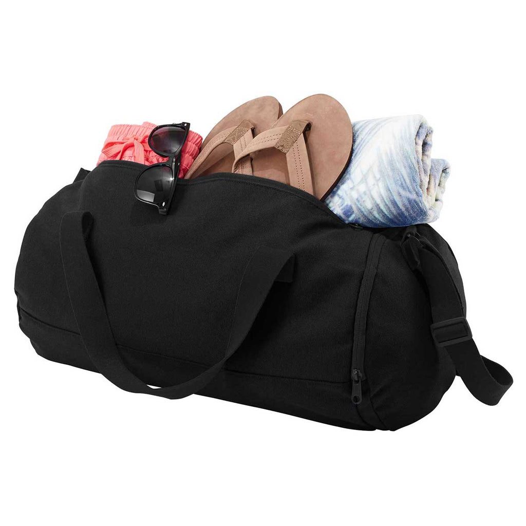 Port Authority Black Cotton Barrel Duffel