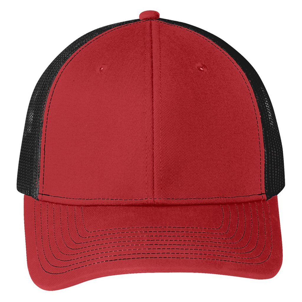 Port Authority Flame Red/Black Snapback Trucker Cap