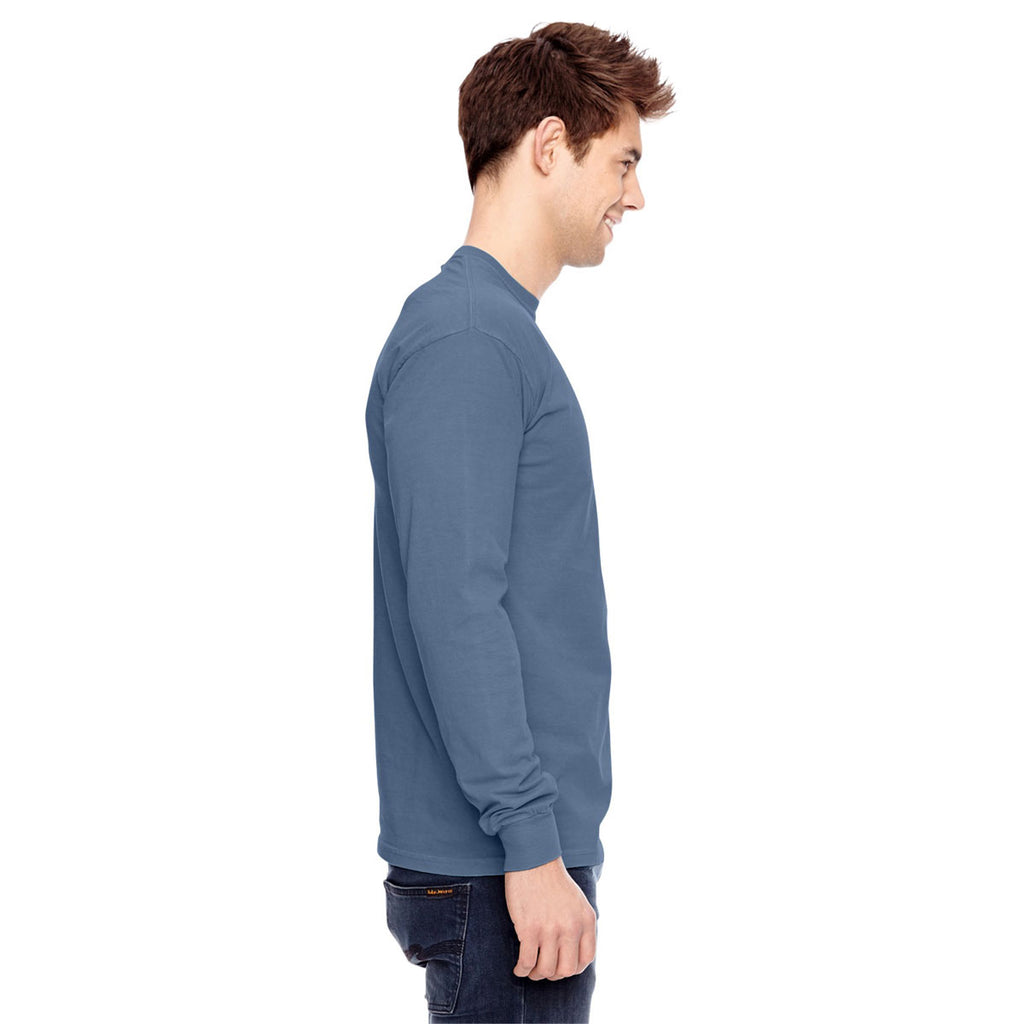 Comfort Colors Men's Blue Jean 6.1 Oz. Long-Sleeve Pocket T-Shirt