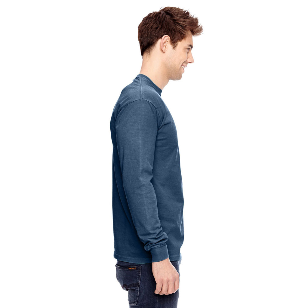 Comfort Colors Men's True Navy 6.1 Oz. Long-Sleeve Pocket T-Shirt