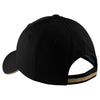 Port Authority Black/Khaki Sandwich Bill Cap with Striped Closure