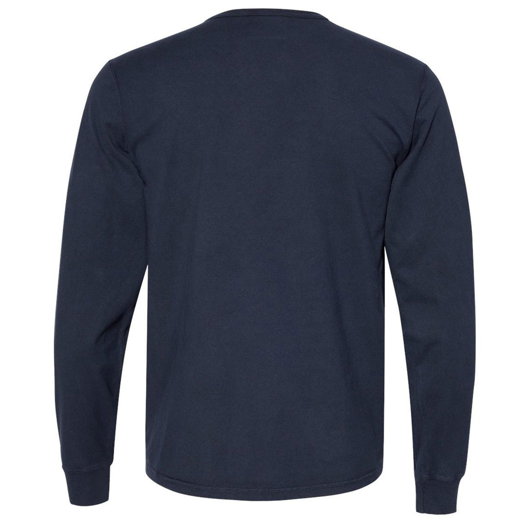 Champion Men's Navy Garment Dyed Long Sleeve T-Shirt