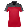 Core 365 Women's Classic Red/Carbon Balance Colorblock Performance Pique Polo