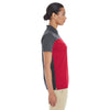 Core 365 Women's Classic Red/Carbon Balance Colorblock Performance Pique Polo