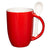 Primeline Red 12 oz. Dapper Ceramic Mug with Spoon