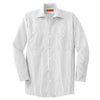 Red Kap Men's Tall Grey/White Long Size Striped Industrial Work Shirt