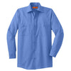 Red Kap Men's Tall Petrol Blue/Navy Long Sleeve Striped Industrial Work Shirt