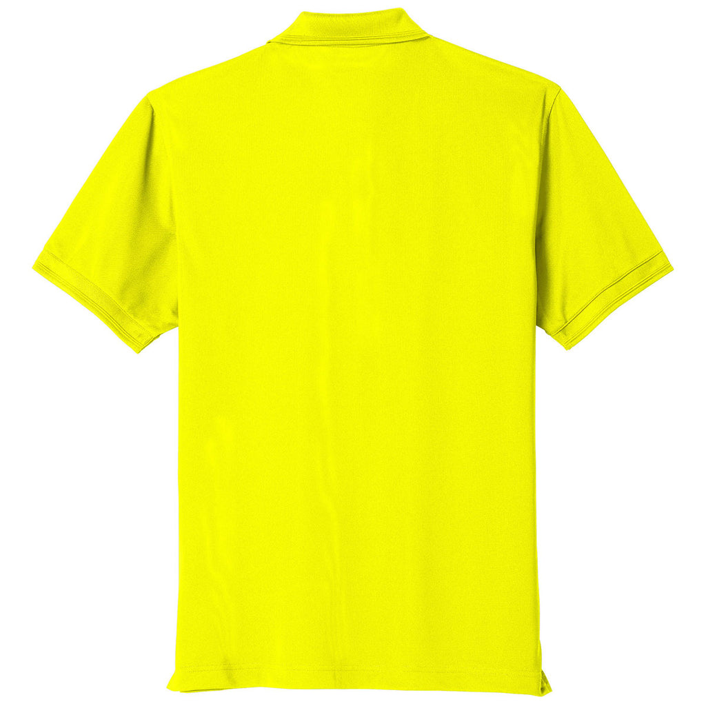 CornerStone Men's Safety Yellow Industrial Snag-Proof Pique Pocket Polo