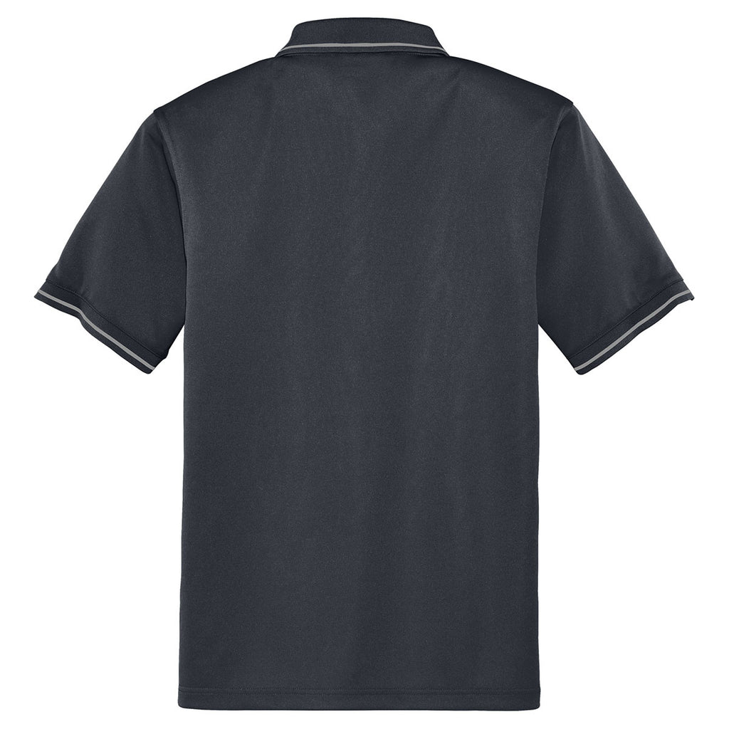 CornerStone Men's Charcoal/ Light Grey Select Snag-Proof Tipped Pocket Polo