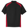 CornerStone Men's Black/Red Select Snag-Proof Two Way Colorblock Pocket Polo