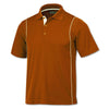 BAW Men's Texas Orange/White Color Rib Shoulder Cool Tek Polo