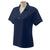 Devon & Jones Women's Navy Pima Pique Short-Sleeve Y-Collar Polo