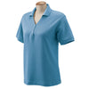 Devon & Jones Women's Slate Blue Pima Pique Short-Sleeve Y-Collar Polo