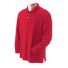 Devon & Jones Men's Red Pima Pique Long-Sleeve Polo