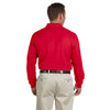Devon & Jones Men's Red Pima Pique Long-Sleeve Polo