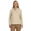 Devon & Jones Women's Stone Pima Pique Long-Sleeve Polo