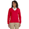 Devon & Jones Women's Red V-Neck Sweater